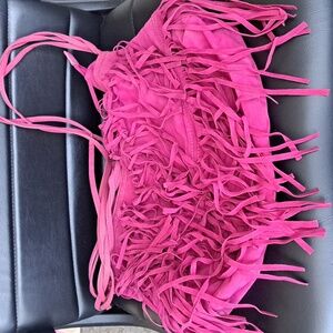 Fuschia Fringe Bag
